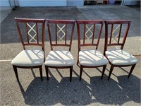 (4) Wooden Dining Table Chairs