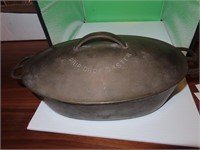 RARE Wagner Ware Cast Iron #1 Oval Roaster with