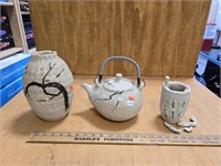 Assorted  pottery with broken handle