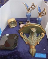 Bargain Lot: Wall Shelf, Tray, Urns