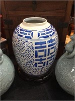 Blue and white vase