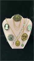 +Lot Asst Vintage Cameo Style Jewelry