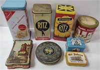 Group of Vintage Tins Incl Campbell Soup, Ritz,