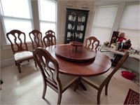 61” Lazy Susan table & 8 chairs