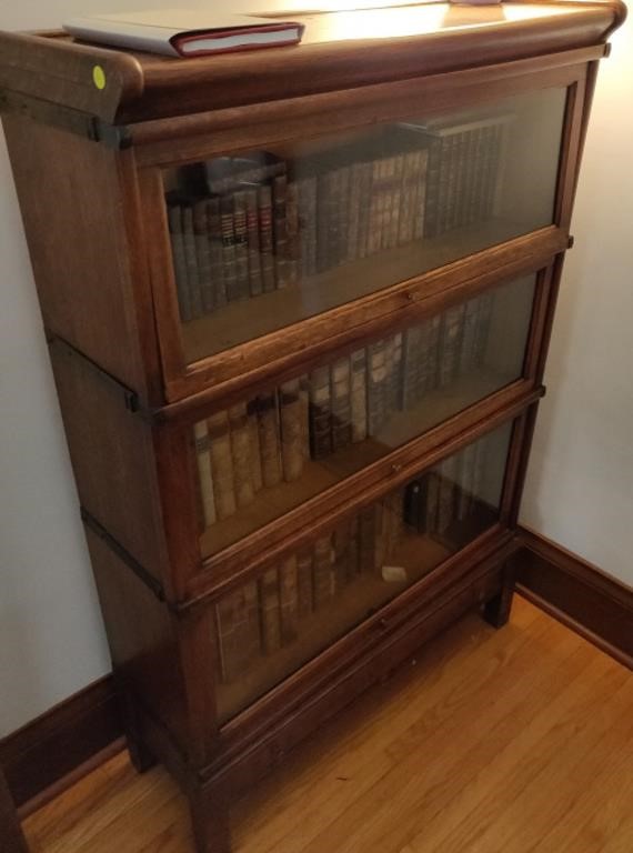 Barrister 3 Section Stacking Bookcase w/ Top &Bot.