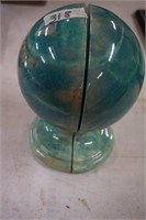 Pair of Globe Book Ends Marble