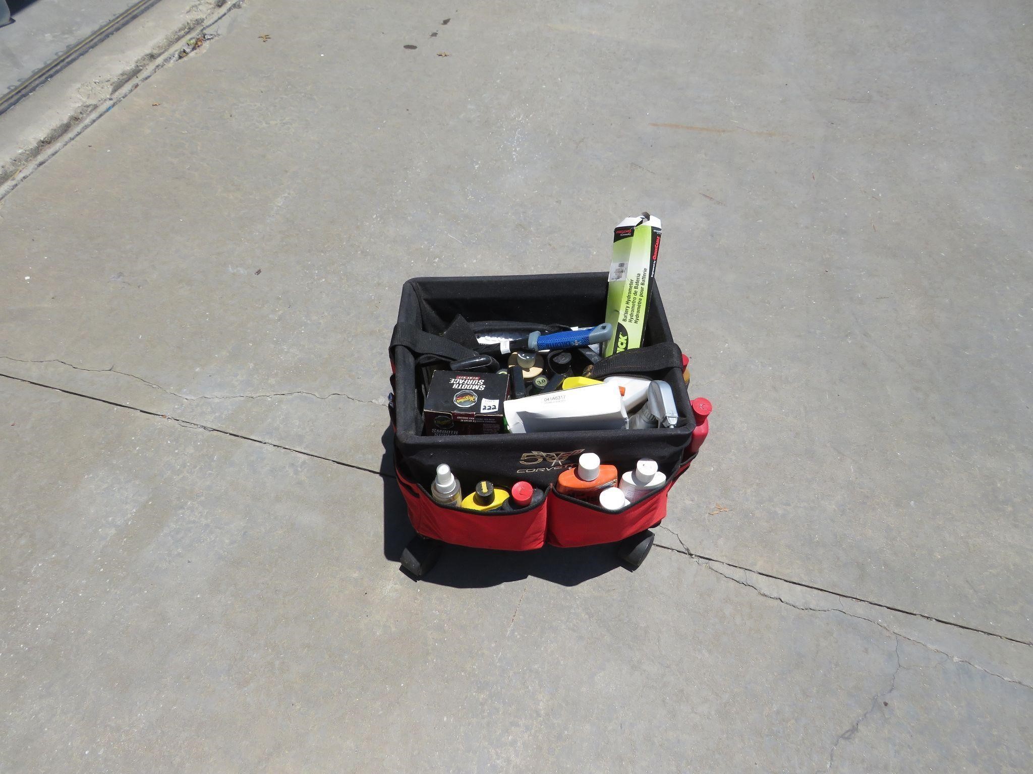 Yard Dolly packed full of cleaning supplies
