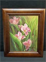 Original Artwork Painting Pink Flowers Nona