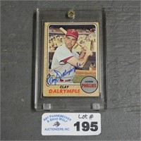 1968 Topps Clay Dalrymple Signed Card