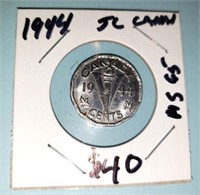1944 5cent Canada war time MS65 V nickel