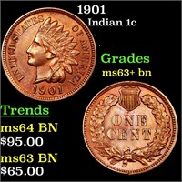 1901 Indian 1c Grades Select+ Unc BN