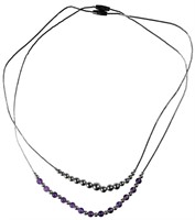 Sterling & Amethyst Beaded Necklaces (2)