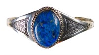 Sterling Silver & Lapis Lazuli Cuff Bracelet