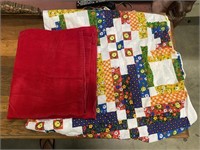 Fabric Red Corduroy 27' W x 61" L & Multi