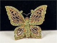 Vintage Rhinestone Butterfly Brooch
