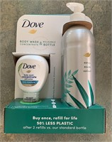 Dove Body Wash Concentrate + Reusable Bottle