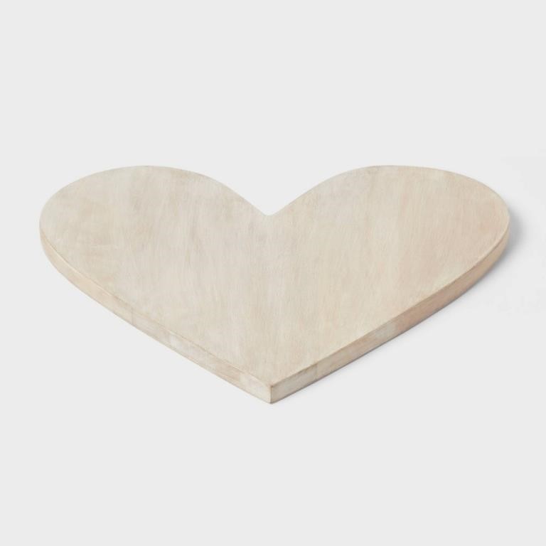 Wooden Heart Serving Platter White - Threshold