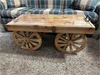 Handmade Coffee Table on Wheels 16x38x17