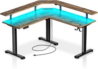 Rolanstar 53" Standing Desk LShaped with LED Light