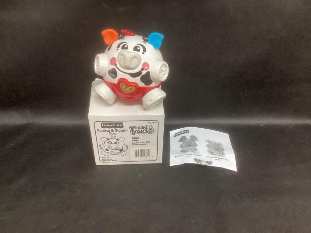 Fisher Price Bounce & Giggle Cow,Box | Live and Online Auctions on ...