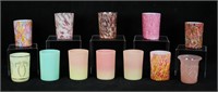 12 Multicolor Tumblers 19th And 20th Century
