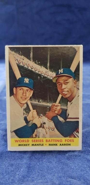 1958 Topps M. Mantle/H. Aaron #418 Baseball Card