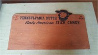 Wood Pennsylvania Dutch Stick Candy Sign