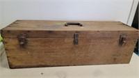 Large Wooden Hinged Box With Handle