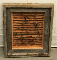 Antique Barbed Wire Examples in Frame