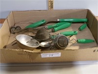 Green handle kitchen items
