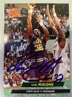 Jazz Karl Malone Signed Card with COA
