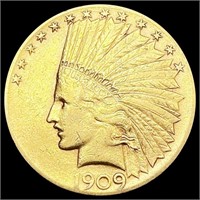 1909-S $10 Gold Eagle ABOUT UNCIRCULATED