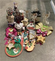 Christmas Lot - Bows, Metal Angels, Santa Box
