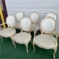 Set 6 French Medallion Back Dining Room Chairs
