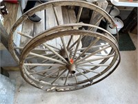(2) Wood Spoke Wheels (Damaged)