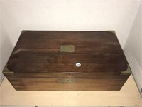 Vintage Supply Box - wooden with brass corners