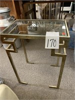 CONTEMPORARY METAL & GLASS SIDE TABLE -