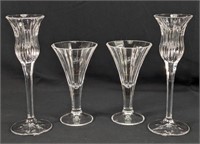 (4) Crystal Wine Glasses & Candleholders