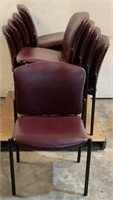 (9) Stackable Vinyl Office Chairs