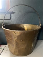 Large antique copper bucket