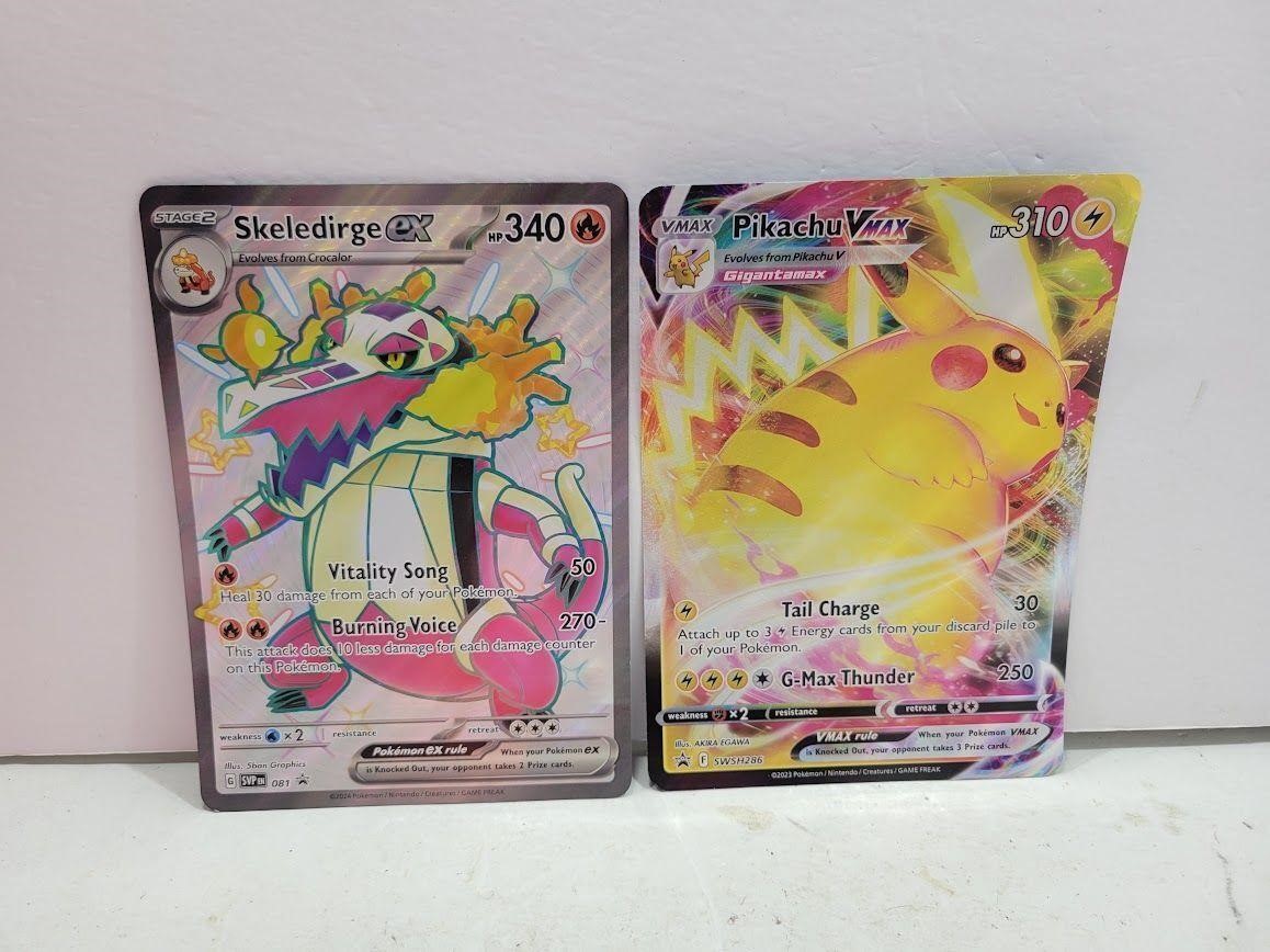 (2) Over-Sized Pokémon Cards