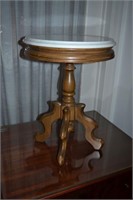 Small circular marble top stand