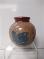 Nicaraguan Folk Art Frog Pottery Vase