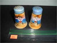 Japan Vintage Rural Scene Salt and Pepper Shakers
