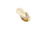 Diamond & 14ct yellow gold thong charm/pendant