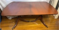 Vtg Regency Style Double Pedestal Mahogany Dining