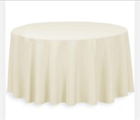 (New) LTC LINENS Ivory 132 in. Round Polyester