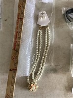 Pearl Necklace & Earrings