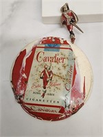 Vintage Cavalier Cigarettes tin Fan Pull and