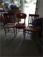 3 UNMATCHED WOOD CHAIRS
